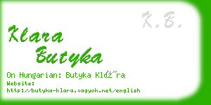 klara butyka business card